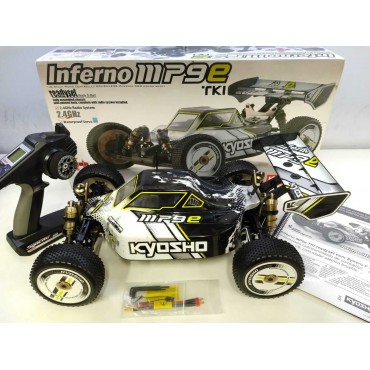 AUTOMODELO KYOSHO INFERNO MP9E TKI RS VE ELÉTRICO RTR PARA LIPO 4S 1/8 RÁDIO KT331P SEMINOVO KYO 30874T1B SN